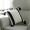 Deerlux 16" Handwoven Cotton Throw Pillow Cover with Side Stripes with Filler, Black QI004311.BK.K - alternate 2